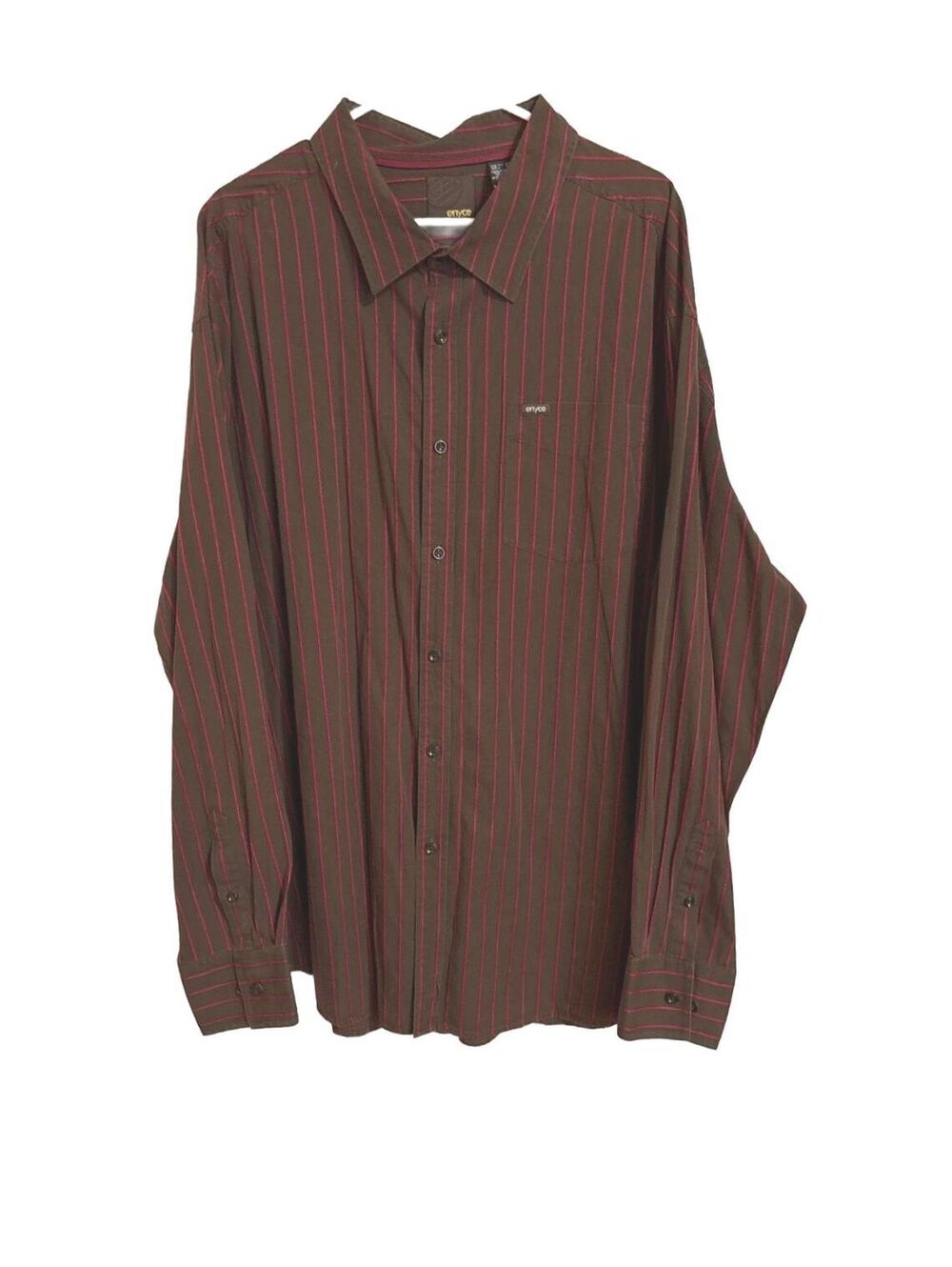 Enyce Men's Vintage Y2K Striped Long Sleeve Button Down Shirt 4XL